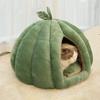 Winter Warm Cat House Bed, Cute Pumpkin Shaped Enclosed Cat Bed Thickened Flannel Cat Cave Pet Bed For Kittens Small Dogs Winter
