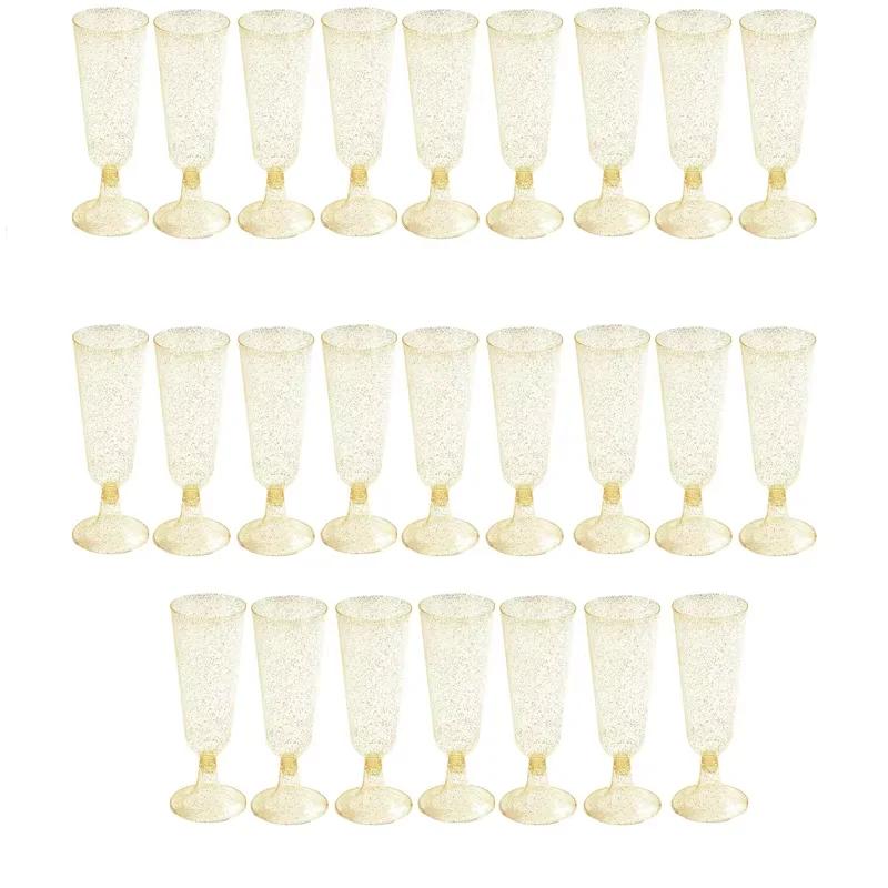 25 шт. Бокалы для шампанского Одноразовые пластиковые бокалы Прозрачные бокалы для коктейлей Бокал для вина Свадебный тост Вечеринка Бар Дом Принадлежности для напитков
