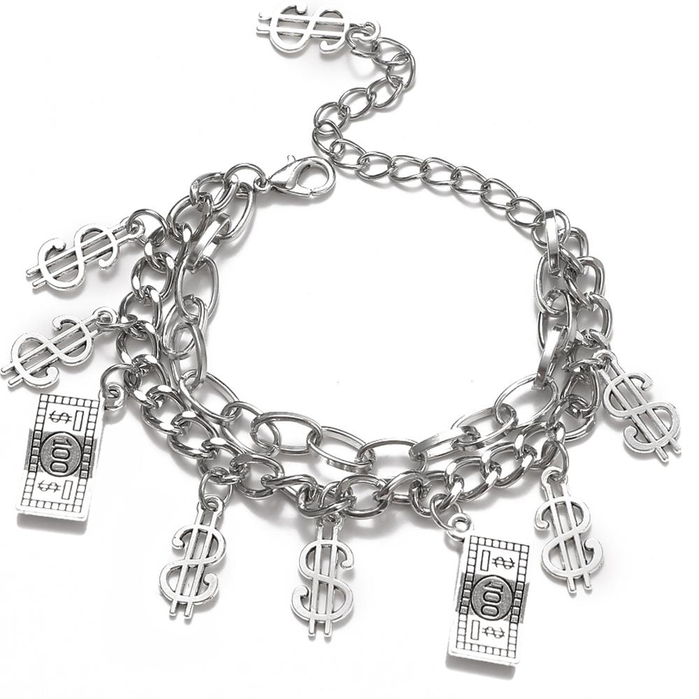 Браслет в стиле ретро с двойным медведем и колокольчиком, браслет с подвеской, модный тренд, браслет со смайликом, милый простой браслет, ювелирные изделия