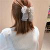 Korean Yarn Bow Spring Clip Crystal Headband Hair Pins Head Jewelry Fashion Bridal Headpiece Hair Accessories for Women Wedding