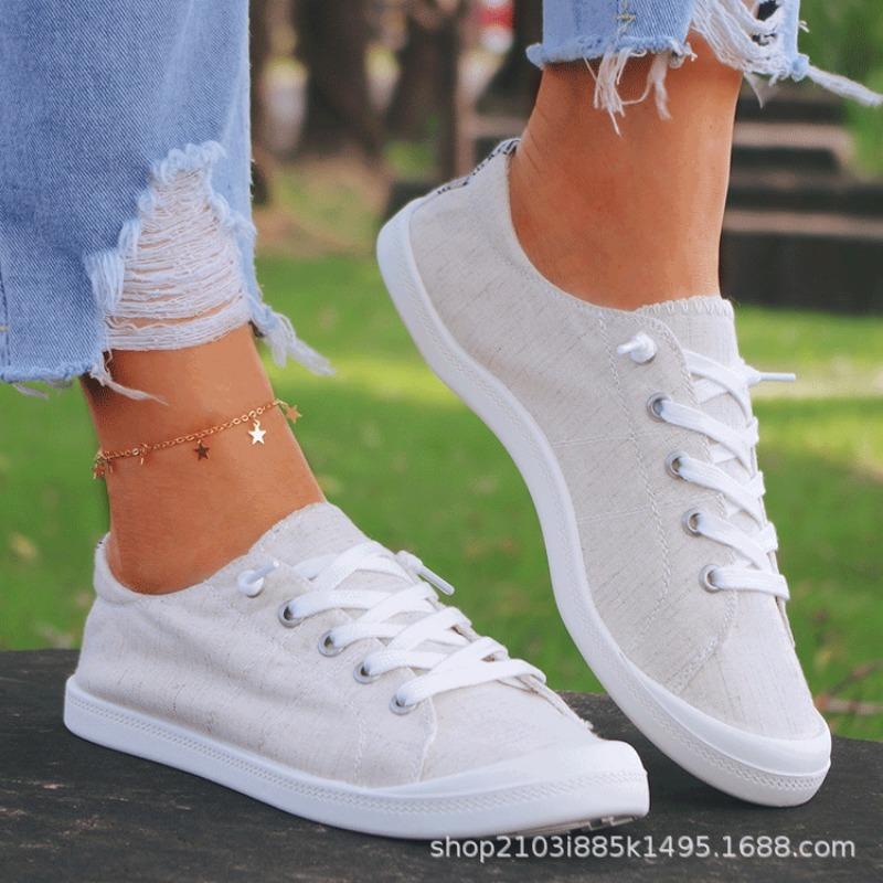 Lightweight and Comfortable Women's Casual Round Toe Solid Color Fabric Upper TPR Sole Outdoor Work Shoes, All-Season | Hand Wash or Professional Dry