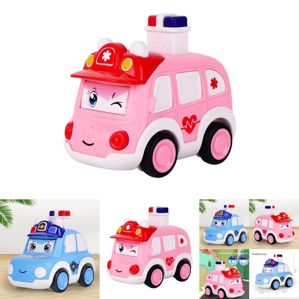 Plastic Pressing Police Car Toy For Kids With Push Drive And Visual Development