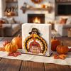 Rustic Thanksgiving Centerpiece Gnome Turkey Napkin Holder, Wooden Table Storage Rack, Shaped Tissue Organizer Autumn Holiday Tabletop Holder