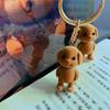Forest Family Flocking Dog Keychain Cute Flocked Little Poodle Animals Keyring Bag Pendant Backpack Charms Car Decor Accessories