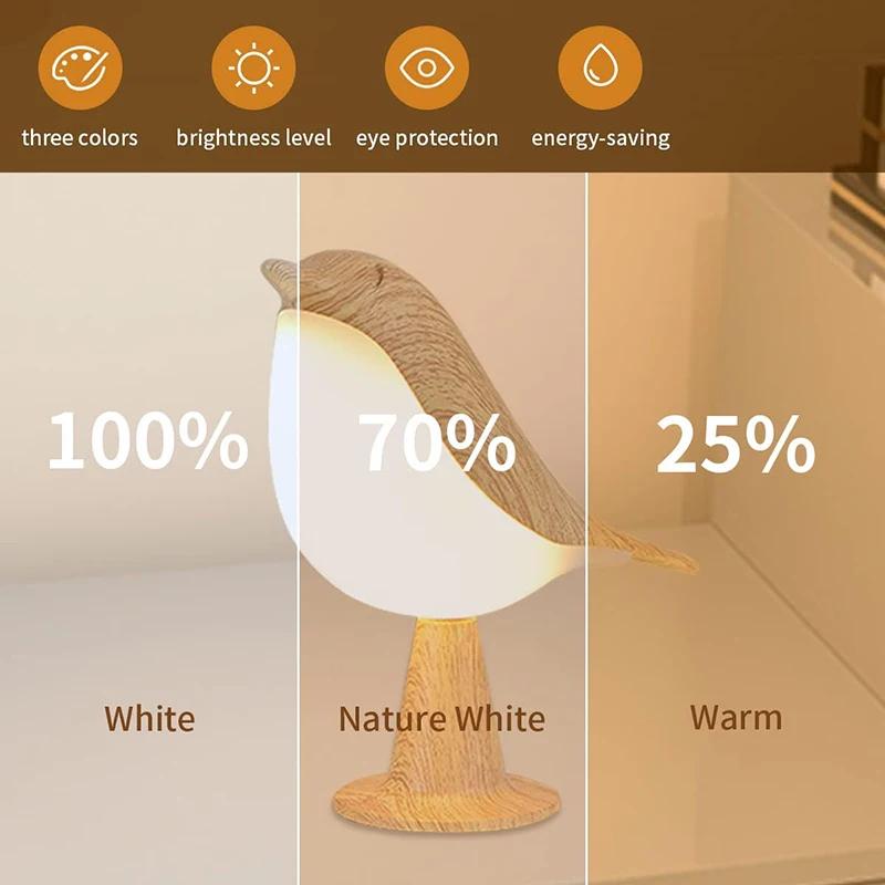 3 цвета деревянные сороки птичьи ночные светильники светодиодные сенсорные сенсорные управляемые диммируемые зарядные лампы ароматерапия украшения атмосфера