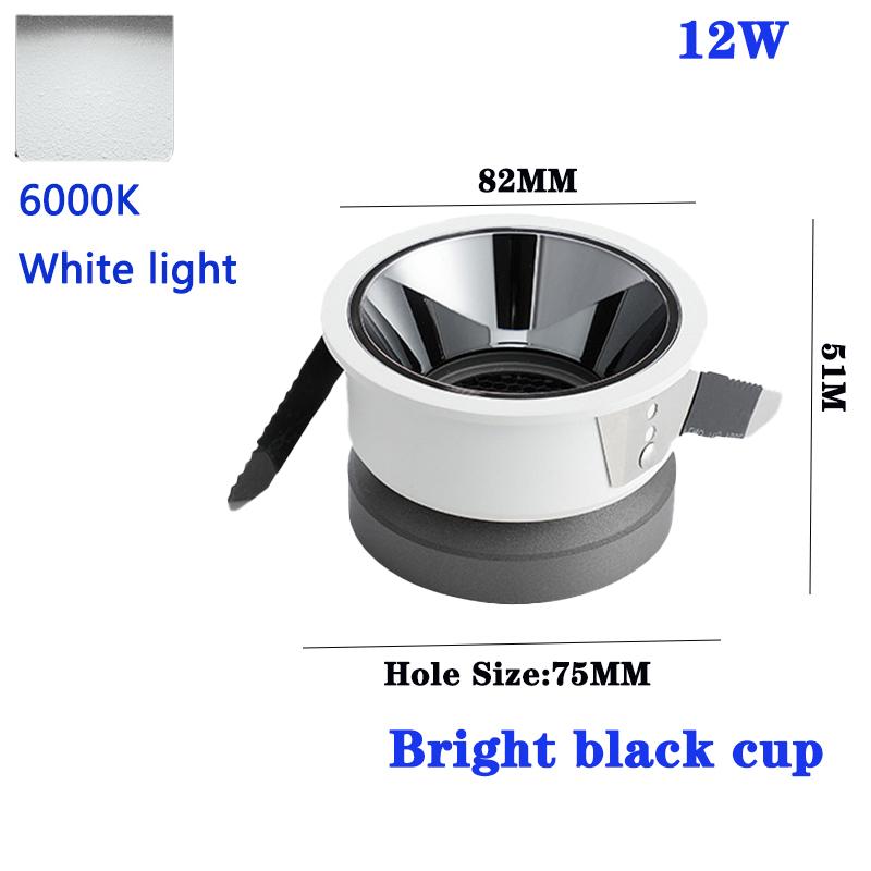 Современный светодиодный потолочный точечный светильник Downlight для внутреннего освещения, встраиваемый круглый точечный светильник для коммерческой гостиной, столовой, спальни, COB