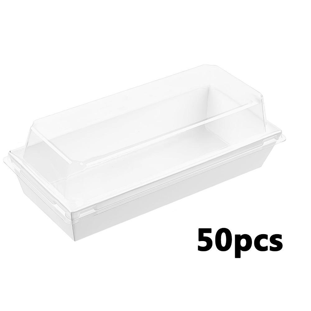50 шт. подарочных коробок с прозрачными крышками, прямоугольные одноразовые коробки для угощений, подарочная упаковочная коробка на Новый год, День святого Валентина, Рамадан, Пасху, свадьбы, вечеринки