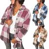 Autumn And Winter New Single Breasted Shirt Flannel Plaid Coat Women