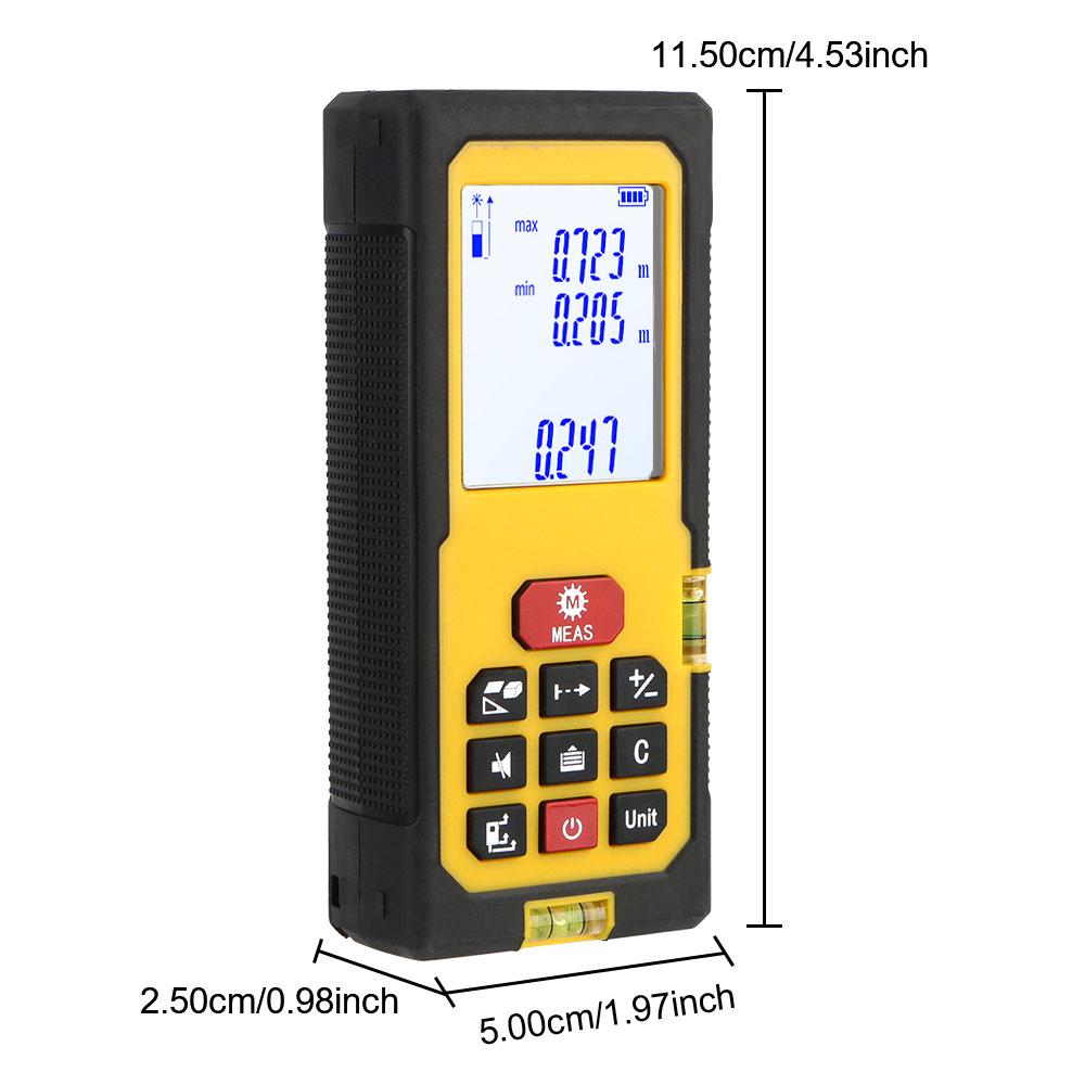 50M лазерный дальномер для помещений, прецизионный ручной электронный измеритель расстояния, площади, объема, инфракрасный лазерный дальномер