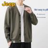 JEEP Men's V-Neck Cotton Blend Knit Cardigan Sweater