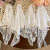 Korean Lace Hair Scarf Women Ins Pastoral Style Sweet Lace Bandana Bohemia Triangle Strap Hair Bag Headscarf Hat Travel Headwear