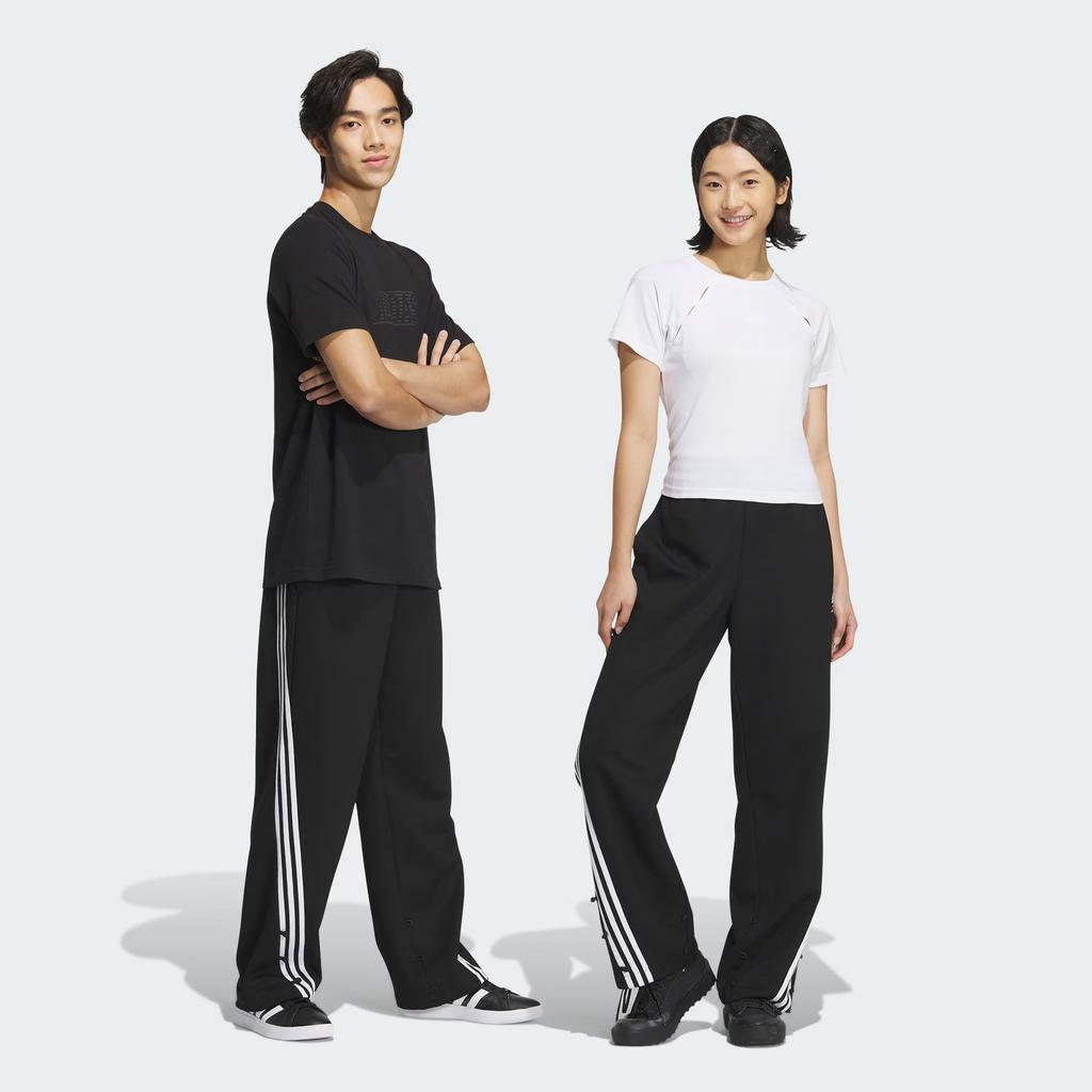 Adidas X Guangui Dong Co-Brand Осень-Зима 23 Полосатые свободные трикотажные джоггеры со шнурком, унисекс, черные, JE1119