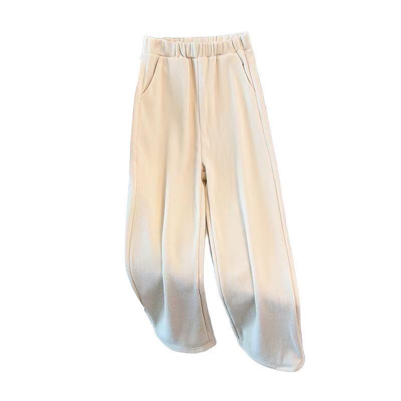 Extra Large Plus-Size Women's Winter High Waist Velvet Pants, Loose Fit, Size 300 Jin (up to 200 Jin available)