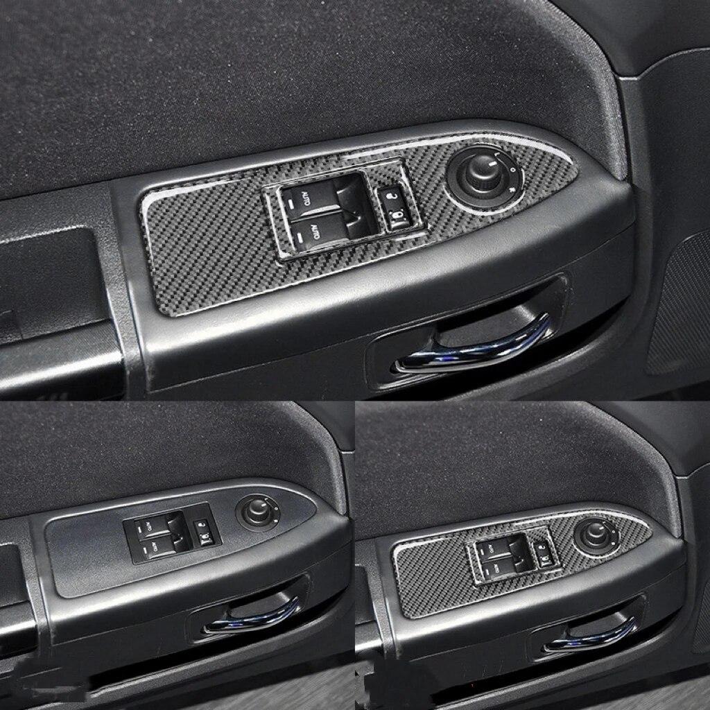 Наклейка на панель переключателя подъема окна автомобиля, наклейки для Dodge Challenger 2008 2009 2010 2011 2012 2013 2014 из углеродного волокна