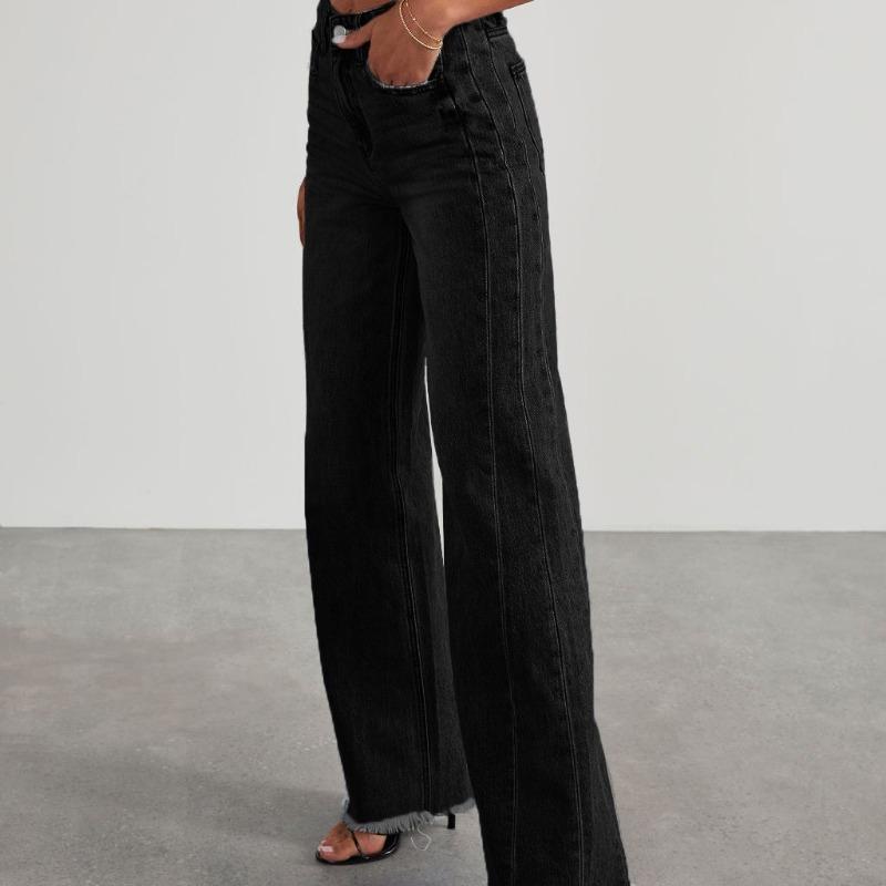 Новые женские джинсовые брюки, широкие брюки из выстиранного денима