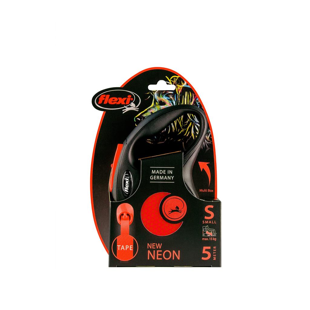 Flexi телескопический поводок новая неоновая лента тип S размер 5 м оранжевый японский [оригинальный продукт]