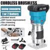 88V 30000RPM 6 Speeds Electric Trimmer Brushless Cordless Rechargeable Wood Router Hand Trimming Machine for Makita 18V Battery