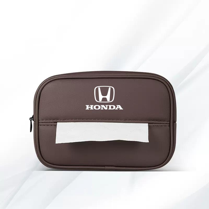 WDM2 Car Tissue Box Auto Multi Functional Leather Kleenex Storage Bag For Honda Civic Accord Crosstour Spirior Odyssey Avancier UR-V