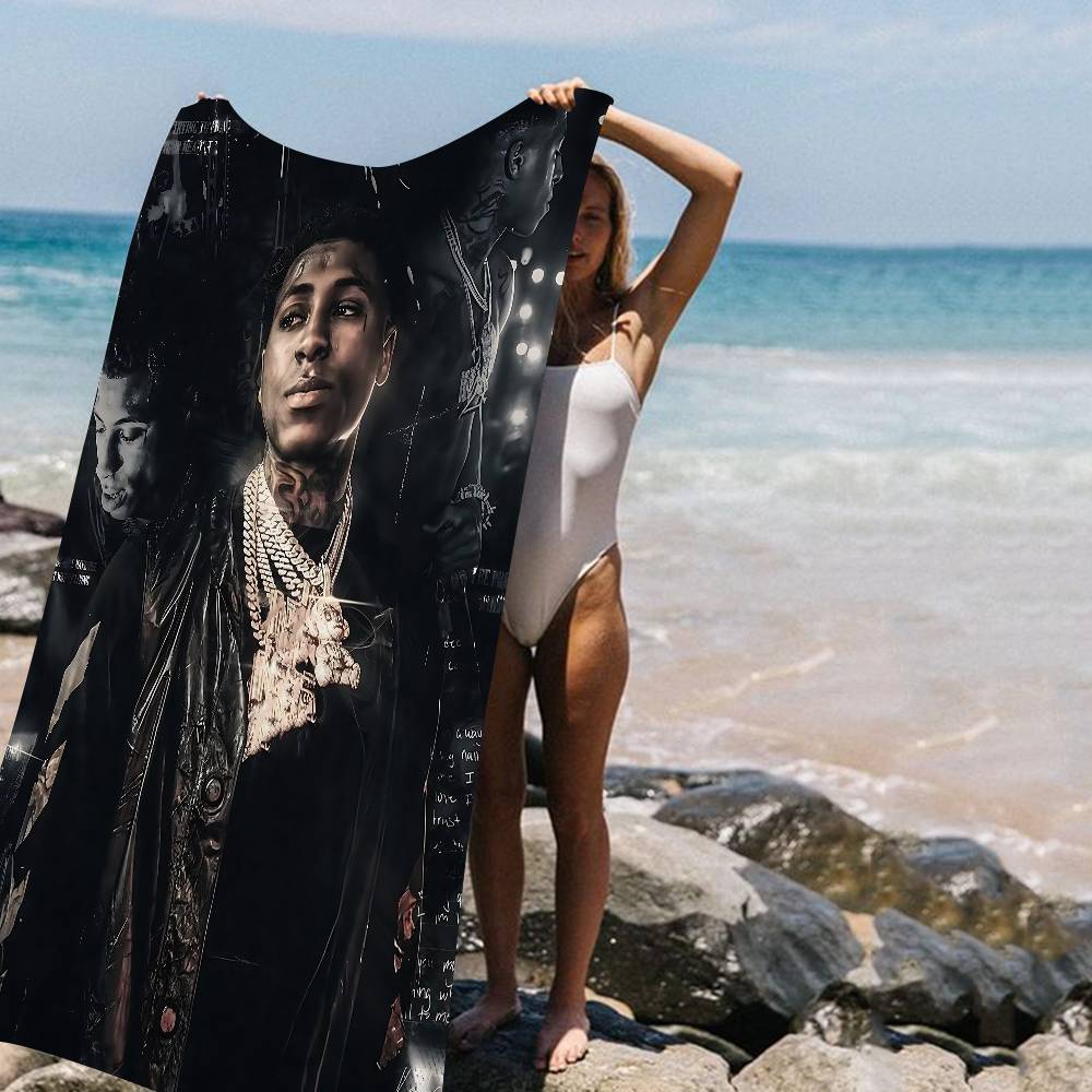 Певец YoungBoy Never Broke Again Микрофибровое одеяло Быстросохнущие пляжные полотенца Большой размер Печать Супервпитывающее полотенце для бассейна