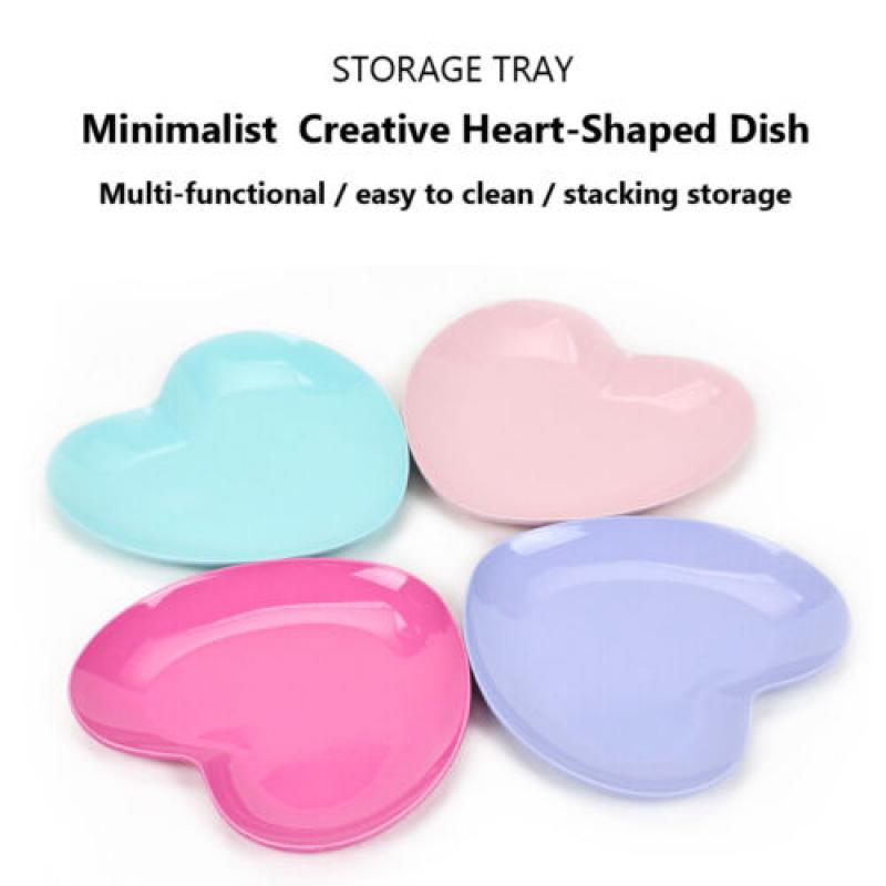 Поднос из нержавеющей стали в форме сердца для хранения украшений и нейл-арта