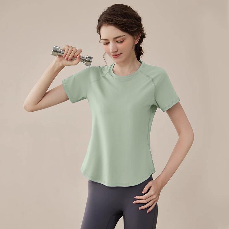 Women's Spring 2025 Yoga Set: High-End Sports Shorts & Short Sleeve Fitness Top