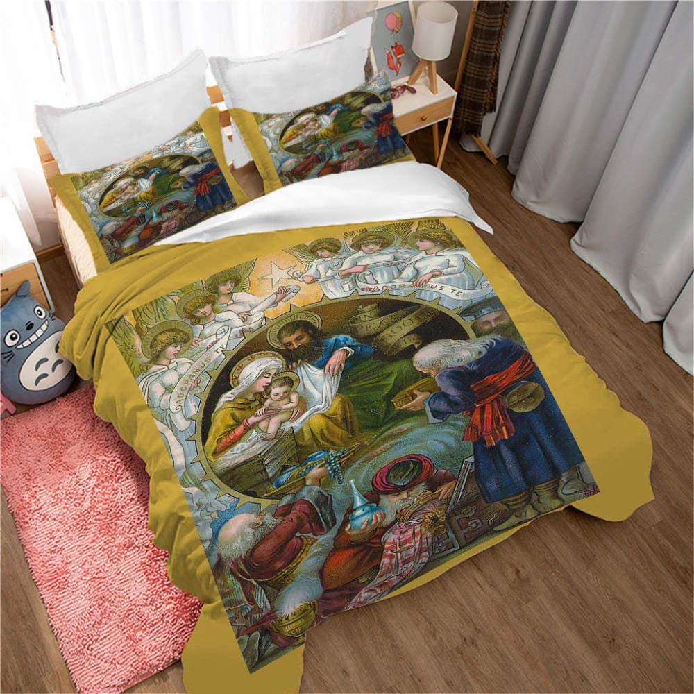 Пододеяльник с изображением Иисуса в 3D, комплект постельного белья с изображением Иисуса Христа, подходит для христианского постельного белья с изображением Иисуса, да благословит вас Бог