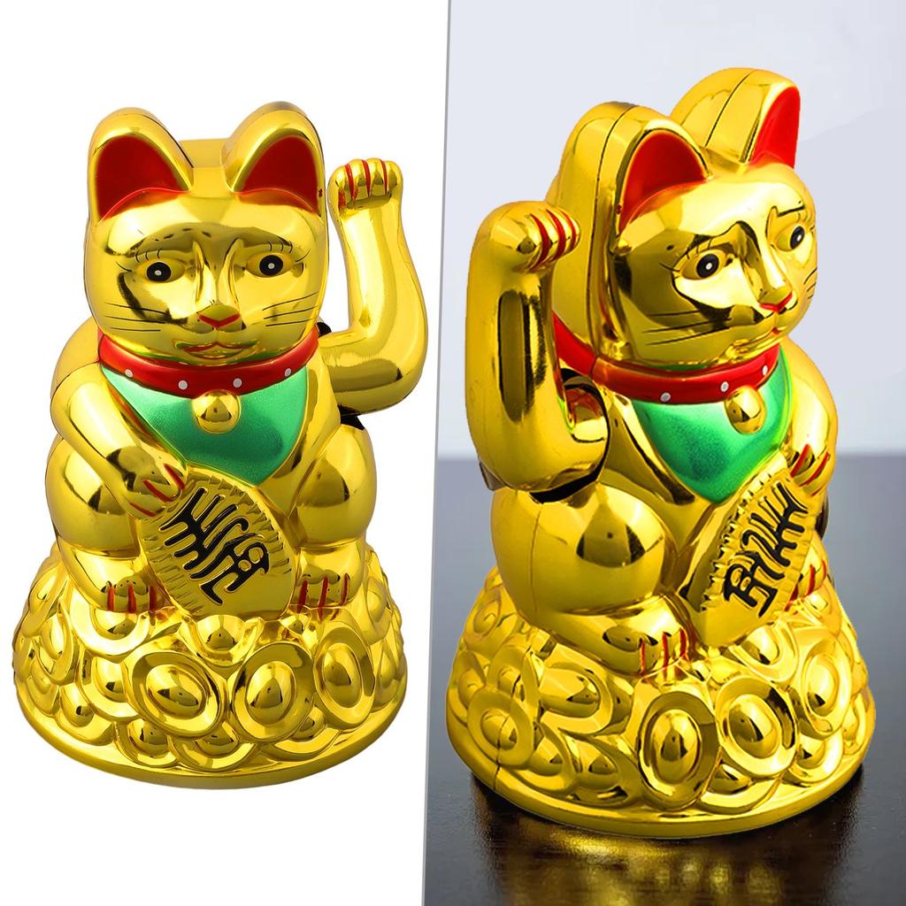Китайский Счастливый Машущий Кот Привлекающий Maneki Neko Золотой Удача Фэн-шуй Талисман Приносящий Богатство-Удачу Для Домашнего Офиса Декор
