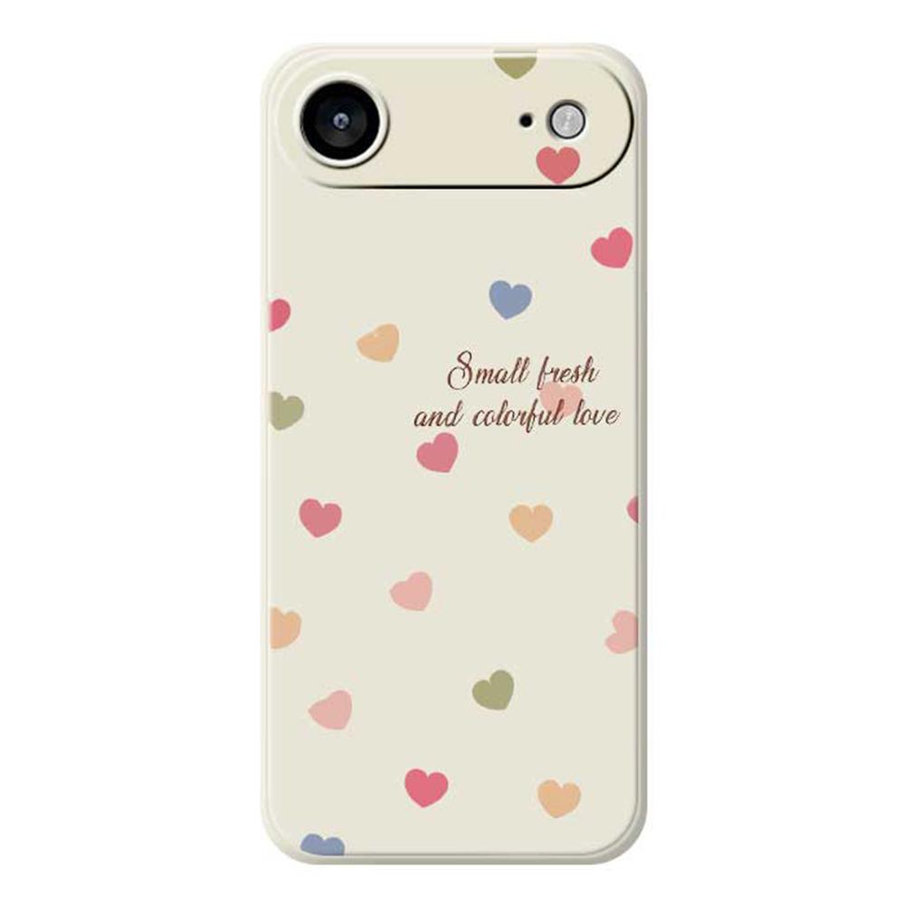 For iPhone 17 Air Case Colorful Love Pattern Printing Straight Edge TPU Phone Back Cover