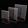 Simple Antique Brass Gold Rectangle Transparent Glass Photo Picture Frame Gifts for Home Wedding Party Decoration