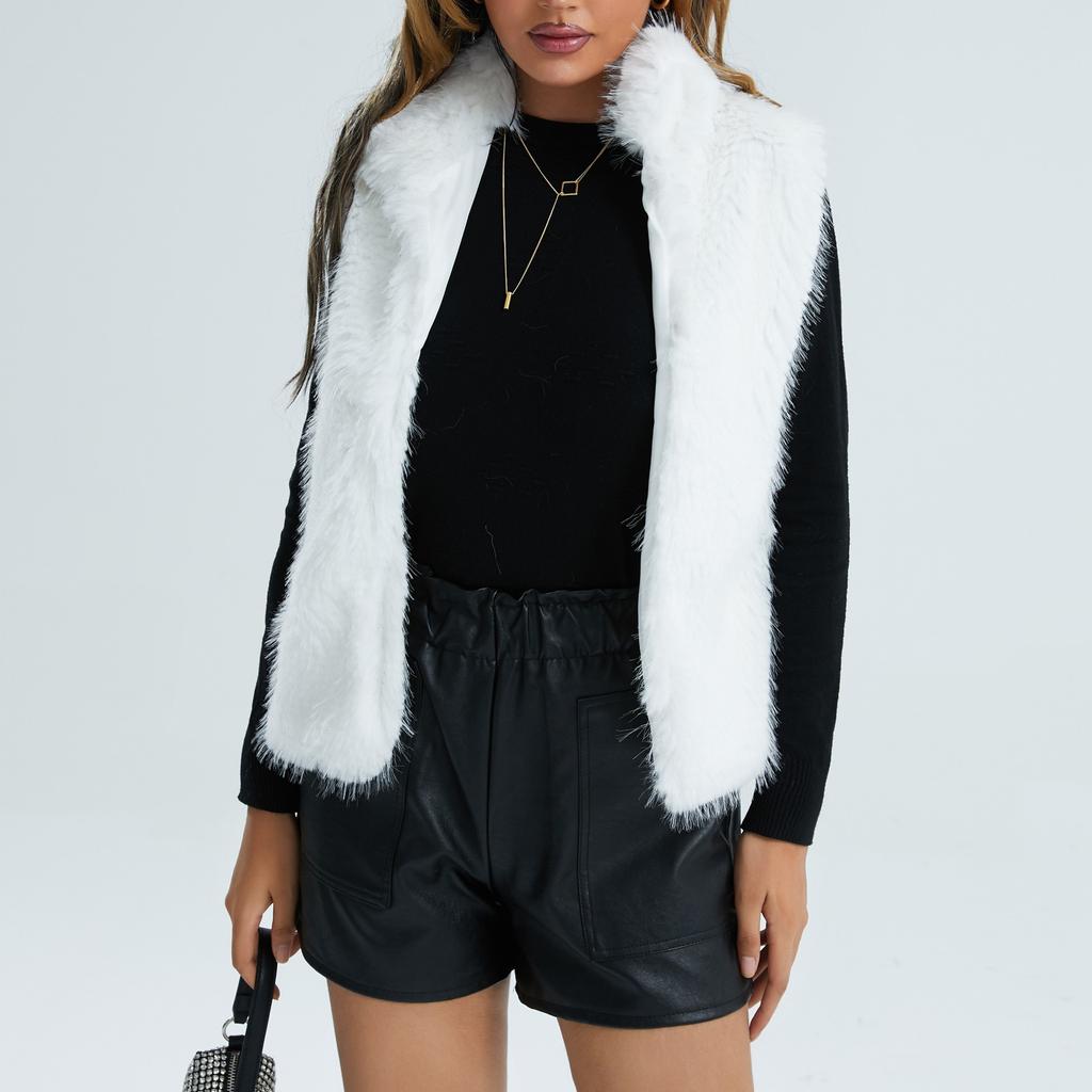 Женский осенне-зимний плюшевый теплый кардиган без рукавов