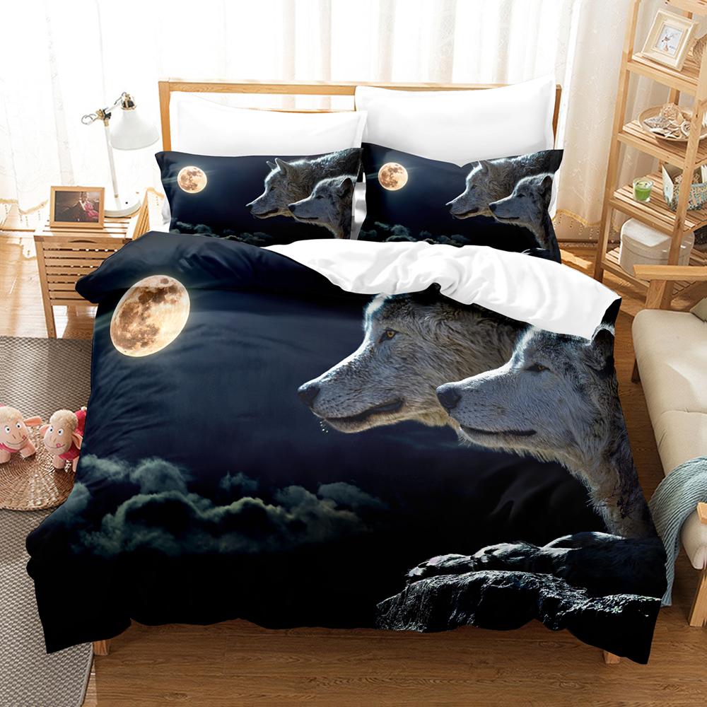 Wolf Cute Animal Bedding Set 3d Printing Kids Adult Luxury Gift Duvet Cover Comfortable Home Textiles Single Full King Twin Size