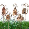 Sturdy Metal Birdhouse Garden Stakes with Pole Ideal for Outdoor Yard Decoration and Personalized Garden Touch