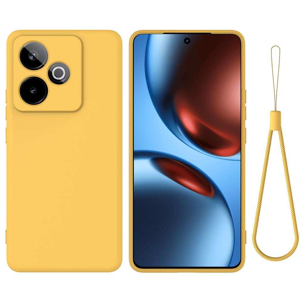 Для Realme GT 7T 5G/Realme GT 7 5G Чехол из жидкого силикона Задняя крышка телефона с ремешком для руки
