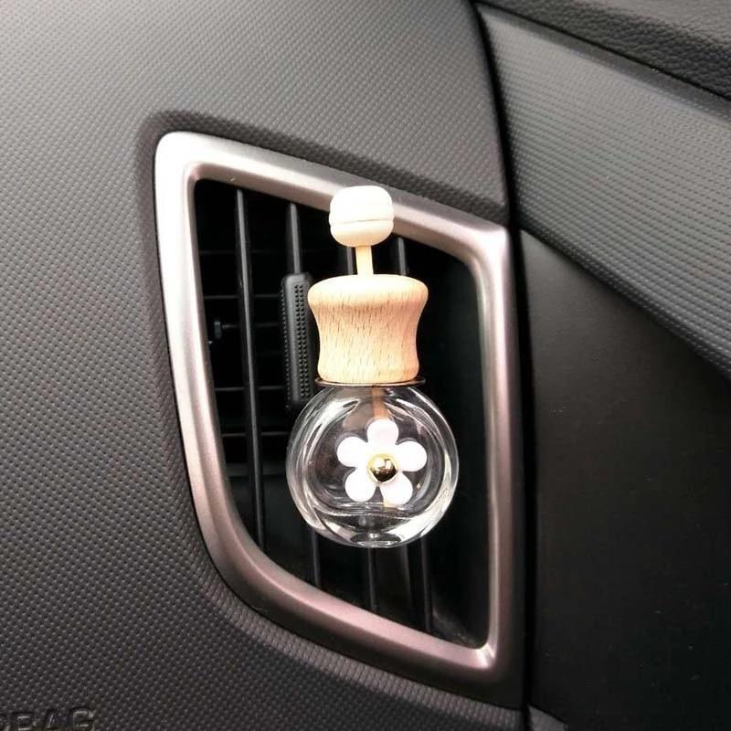 Пустая стеклянная бутылка, зажим для автомобильного вентиляционного отверстия, декор бутылки для ароматов, дозатор эфирного масла, автомобильный дезодорант, кондиционер