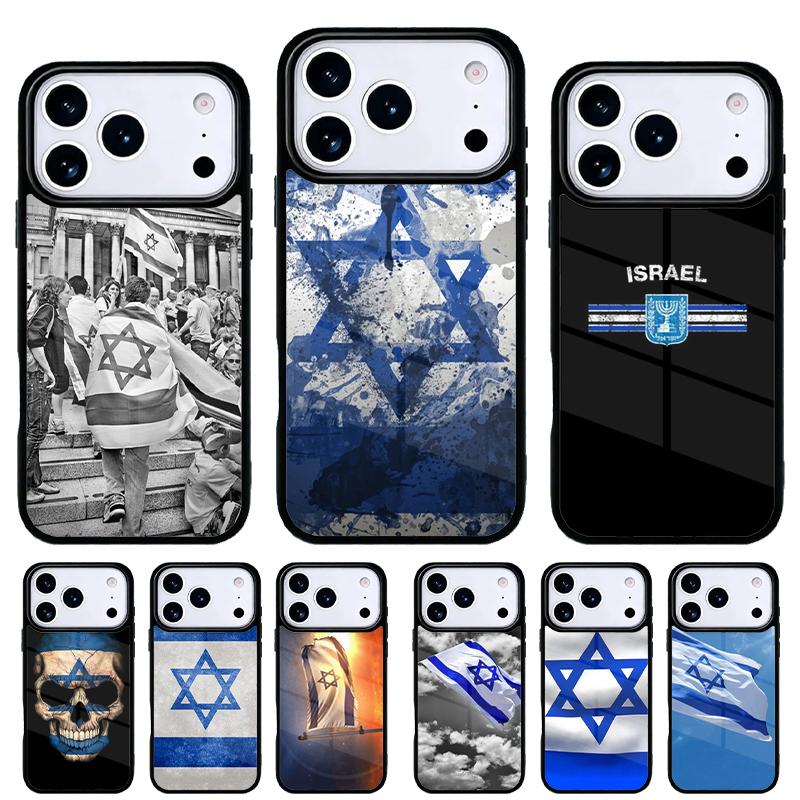 I=srael Flag in Finger Phone Case for iPhone 17 16 15 14 13 Pro Max Back Cover for 12 11 Pro Coque