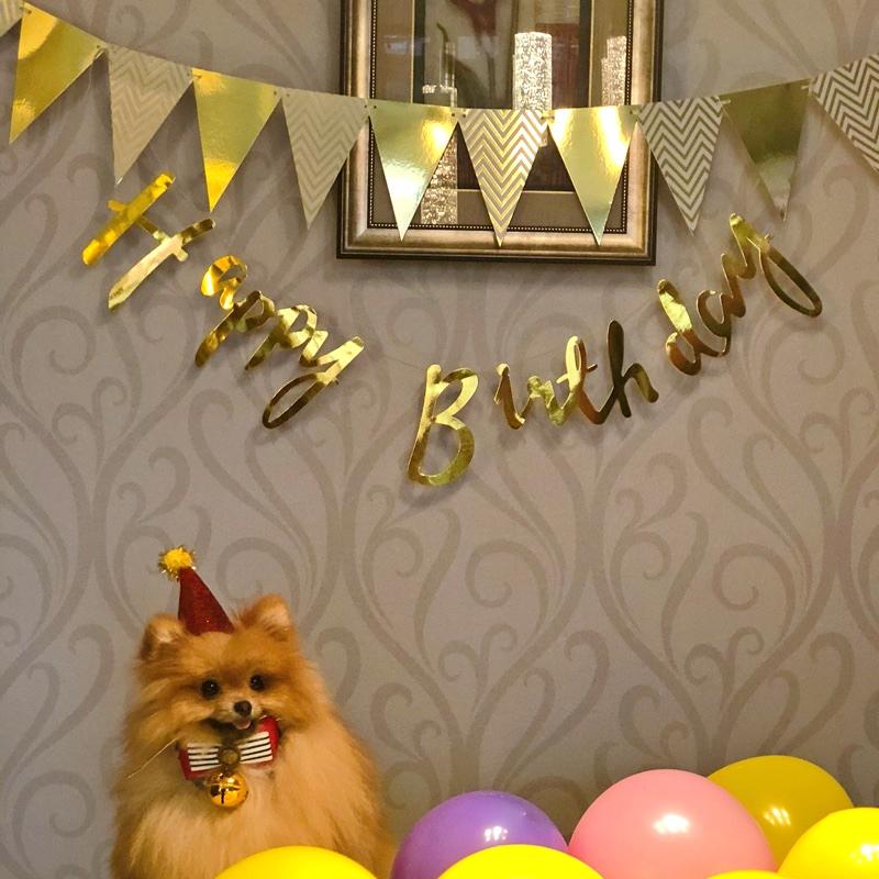 3m 12 Flag Gold Pink Paper Board Garland Banner For Baby Shower Birthday Party Decoration Kids Room Decoration Garland Bunting