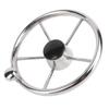 11 Inch Boat Steering Wheel Marine Stainless Steel Steering Wheel 5 Spoke 25 Degree with Foam Grip and Center Cap for