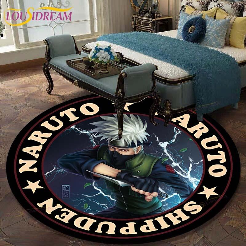 Круглый ковер с рисунком Наруто для гостиной, детский коврик, напольный коврик, коврик для ванной, ковер для спальни, коврик для детской комнаты