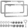 2PCS Matte Black License Plate Frames, License Plate Holder, 2 Holes Car Licence Plate Covers with Screws Washers and Caps, Universal Car Accessories