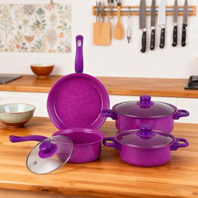 Набор посуды из 13 предметов, антипригарные чугунные кастрюли и сковороды с удобными ручками, крышки из прозрачного стекла, большая вместимость, кухонная утварь для дома