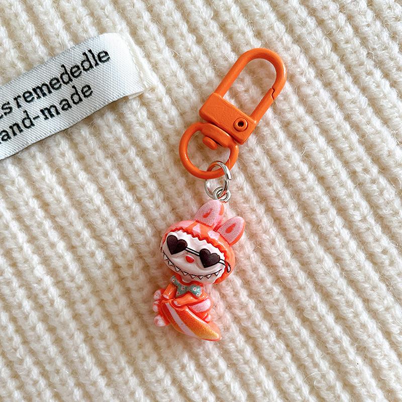 Cartoon Novelty Labubu Keychain Pendant Car Keychain For Women Girls Kawaii Exquisite Backpack Decoration Accessories Gifts