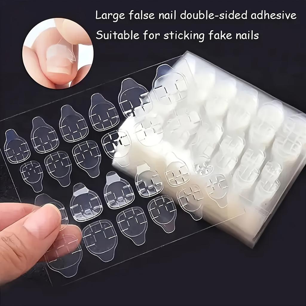 10 Sheet Double Sided Adhesive Tape Glue for Wearable False Nails Removable Clear Jelly Tabs Press On Nails Sticky Tape Glue