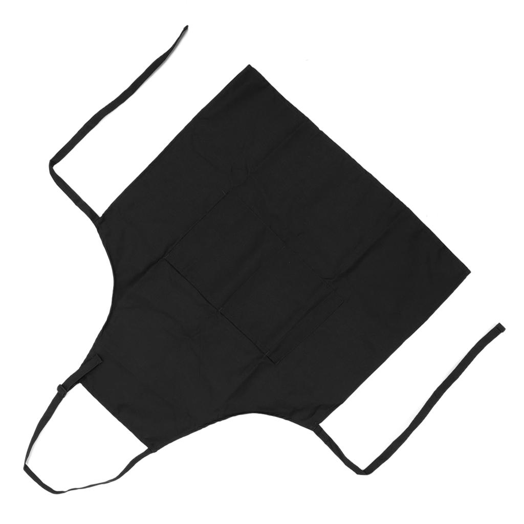 Waterproof Nail Art Apron Pure Color Apron Unisex Cooking Apron with Adjustable NeckbandBlack
