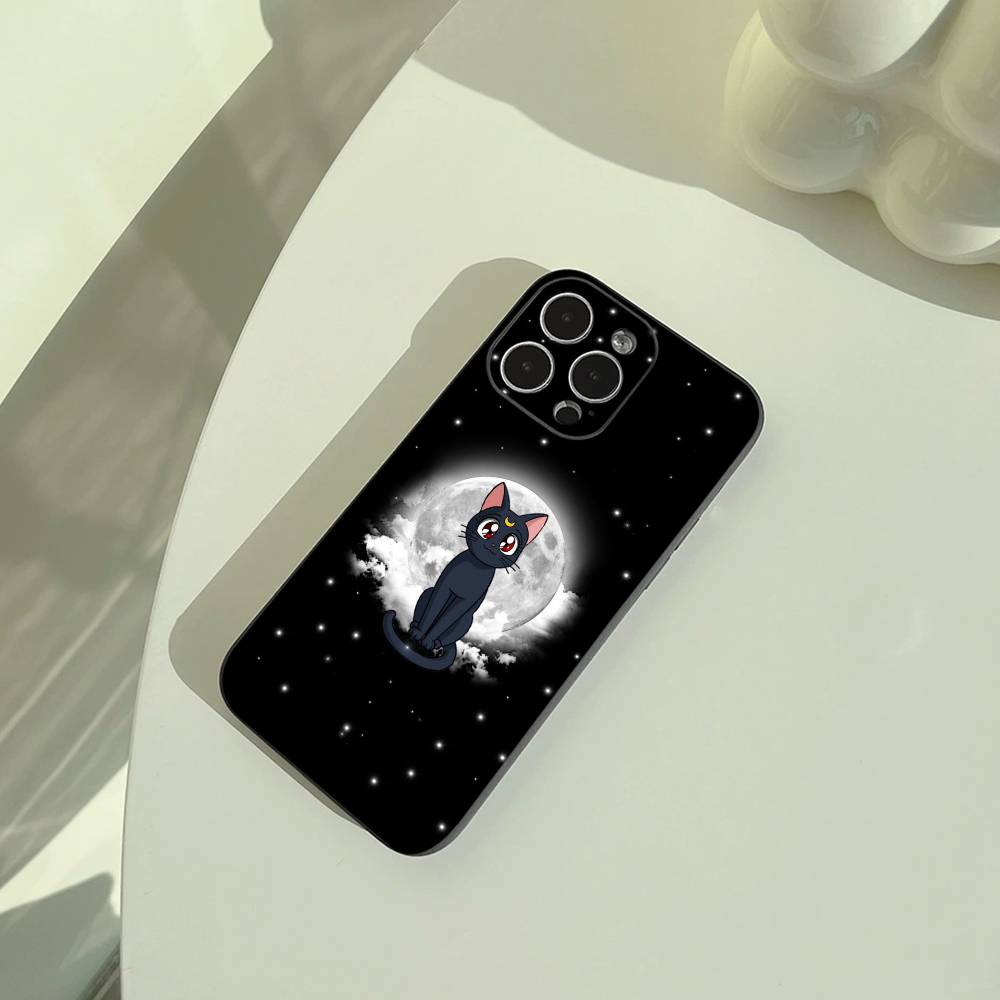 Чехол для телефона S-Sailor- Moon для iPhone 17,16,15,14,13,12,11 Pro Max,16/15/14Plus,XS Мягкий Черный Чехол