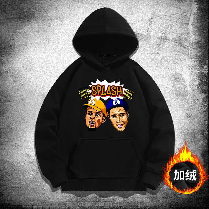Warriors Splash Brothers hooded sweater men and women trendy basketball sports loose shoulder hoodie jacket