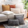Simple Ins Nordic Solid Color Chenille Press-side Pillow Case Model Room Sofa Decoration Cushion Large Backrest