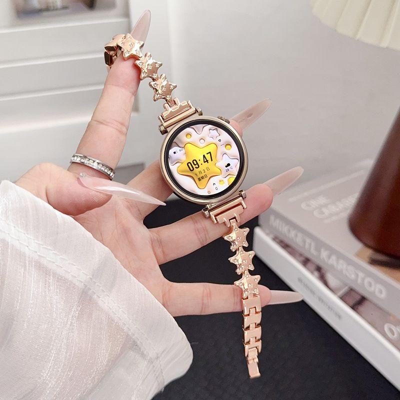 18-мм Металлический ремешок для часов Huawei Watch GT 6 41мм Gt 4 5 41мм Браслет Звезда с бриллиантами для Huawei Gt 5pro 42мм Женский Correa