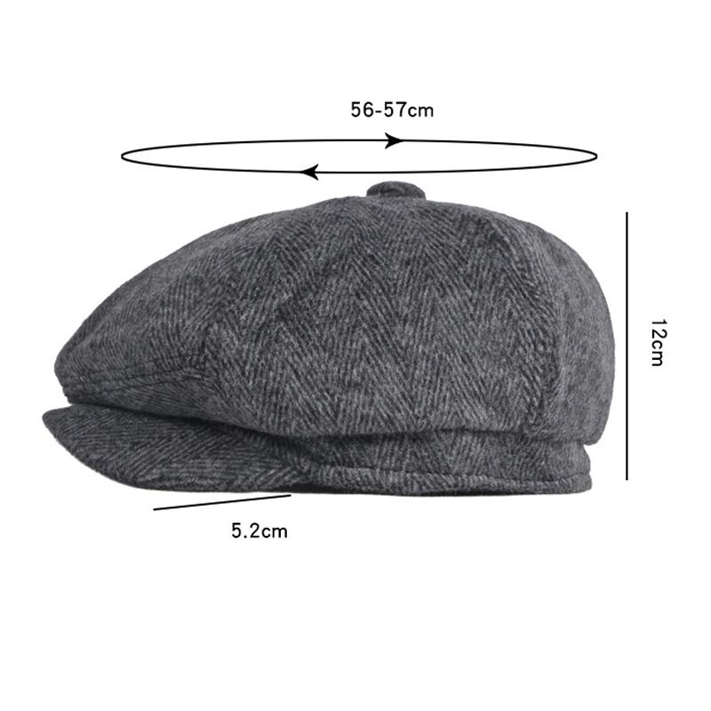 Осенне-зимний шерстяной берет, мужской винтажный восьмиугольный берет в британском стиле, классический берет в елочку, кепка газетчика, шляпа художника в стиле Гэтсби, горро
