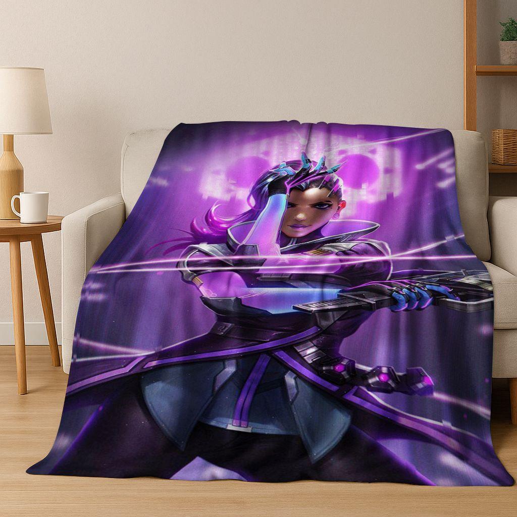 Игровое одеяло OW Overwatch D.VA Mei Reaper Мультяшное 3D Фланелевое, Уютное Мягкое Плед для Дома Спальни Кровати Дивана Пикника Покрытие Подарок