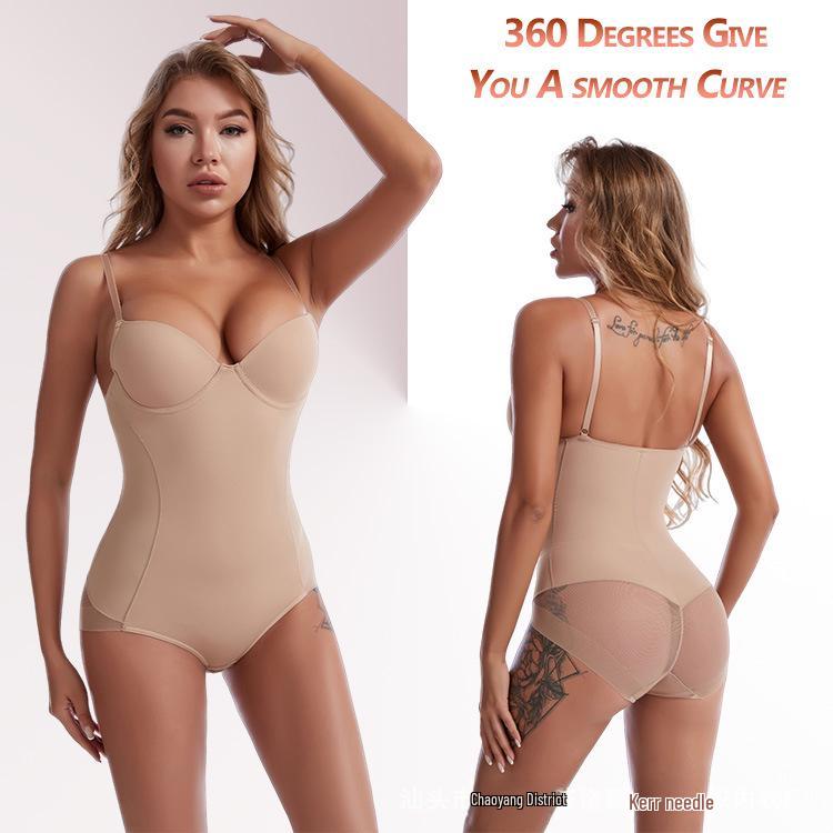 European-American Body Shaping Bodysuit: Plus Size Underwire Bra, Waist & Belly Lifting